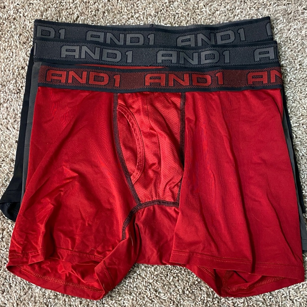 3 AND1 Boxer Briefs: Black, Grey, Red